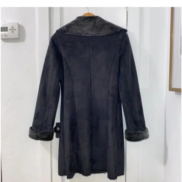 Black & Gray Penny Lane Afghan Jacket ~ Faux Fur & Faux Suede - Picture 2 of 7